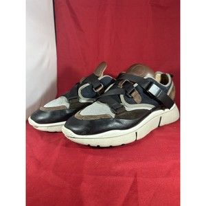 Chloe Men’s Sonnie Shoes Size US 12 EU 46‎ Low Top Leather Suede Brown Blue